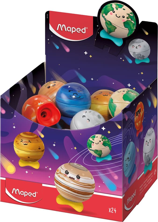 Maped Spitzdose Planet, Metallgehäuse, 24er Display
