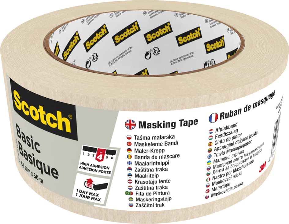 Scotch Krepp-Klebeband Basic, 48 Mm X 50 M, Beige