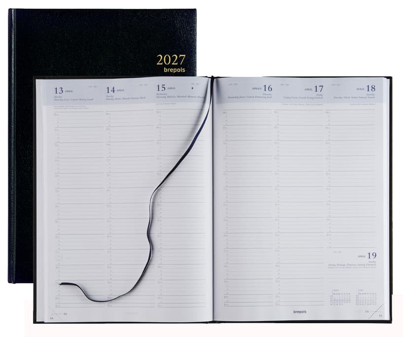 Brepols Buchkalender , Omega 30, 2027, 210 X 290 Mm, Schwarz