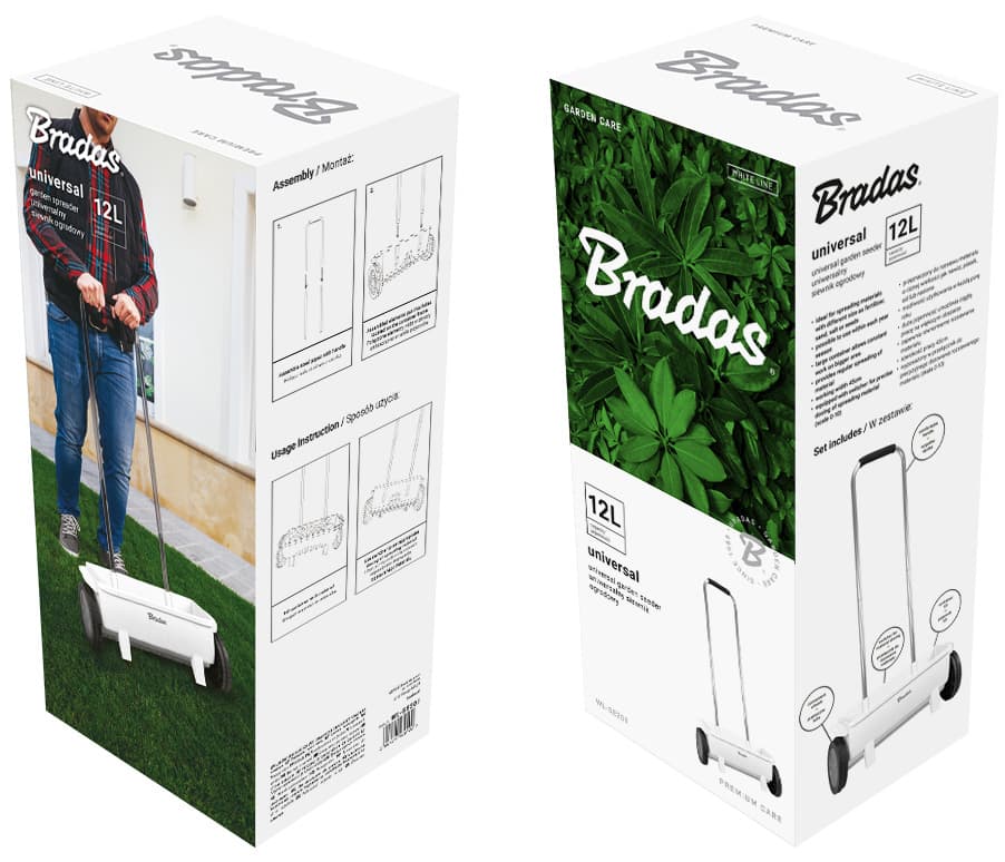 Bradas Garten-Sämaschine, 12 Liter, Weiß/Anthrazit