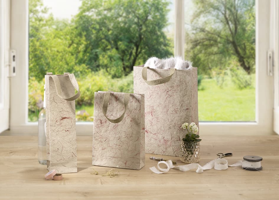 Sigel Geschenktüte , Natural Red Coco, , Beige/Rot, Groß