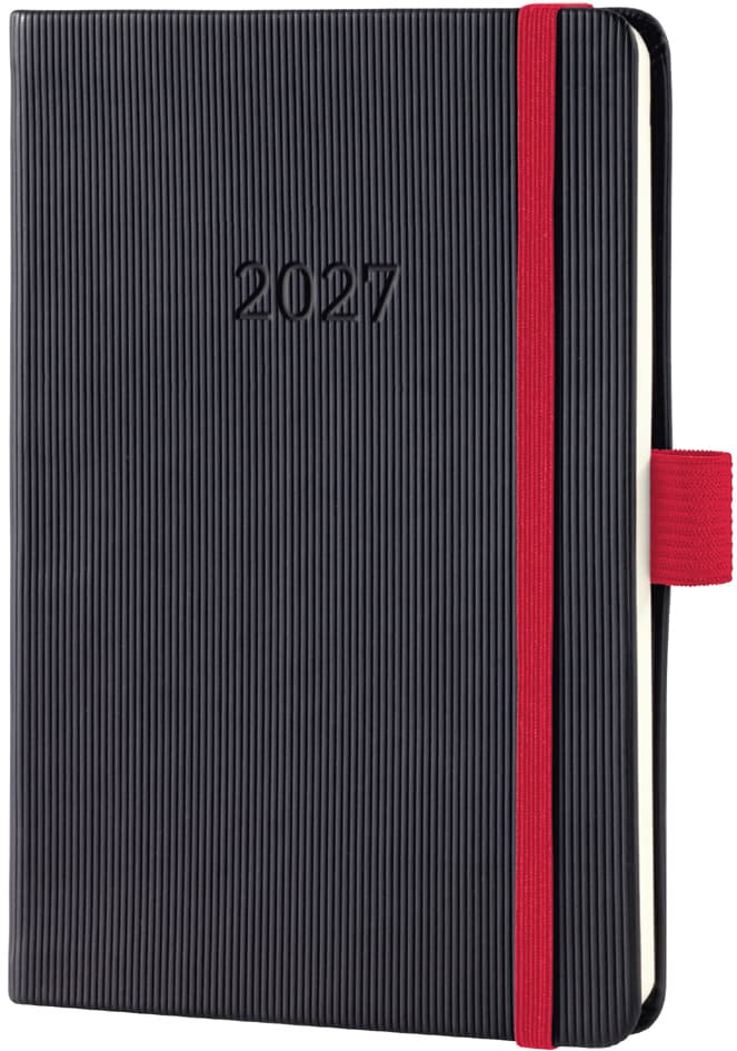 Sigel Taschenkalender Conceptum 2027, Ca. Din A6,Schwarz/Rot