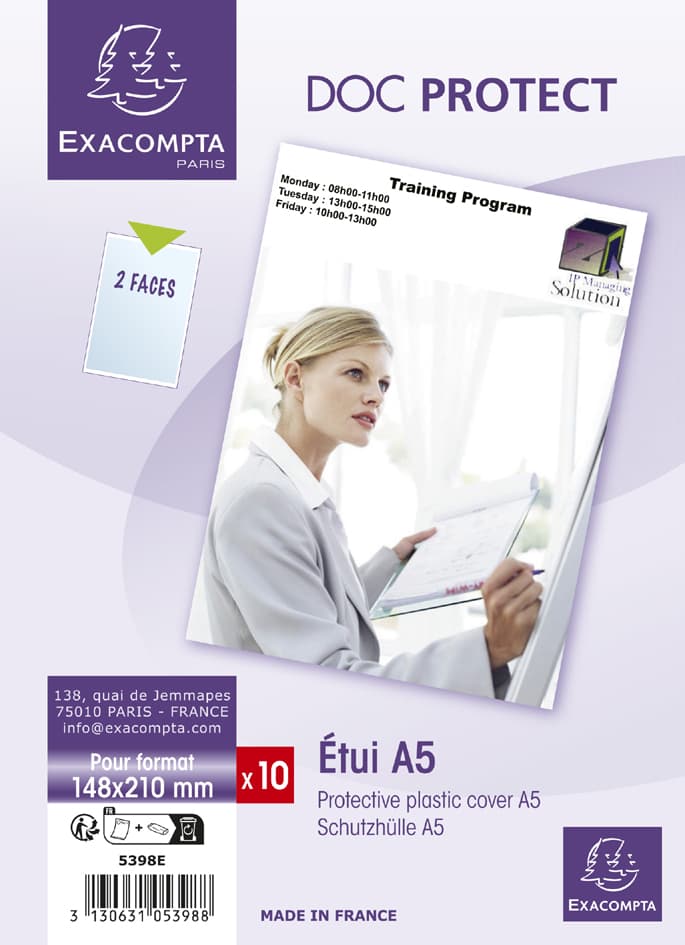 Exacompta Schutzhülle Doc Protect, Din A5, Pvc