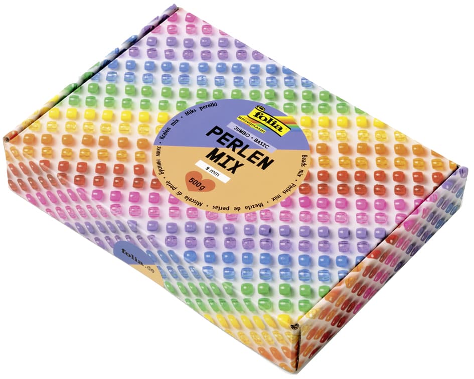 Folia Kunstoffperlen-Mix Basic Jumbobox, 500 G