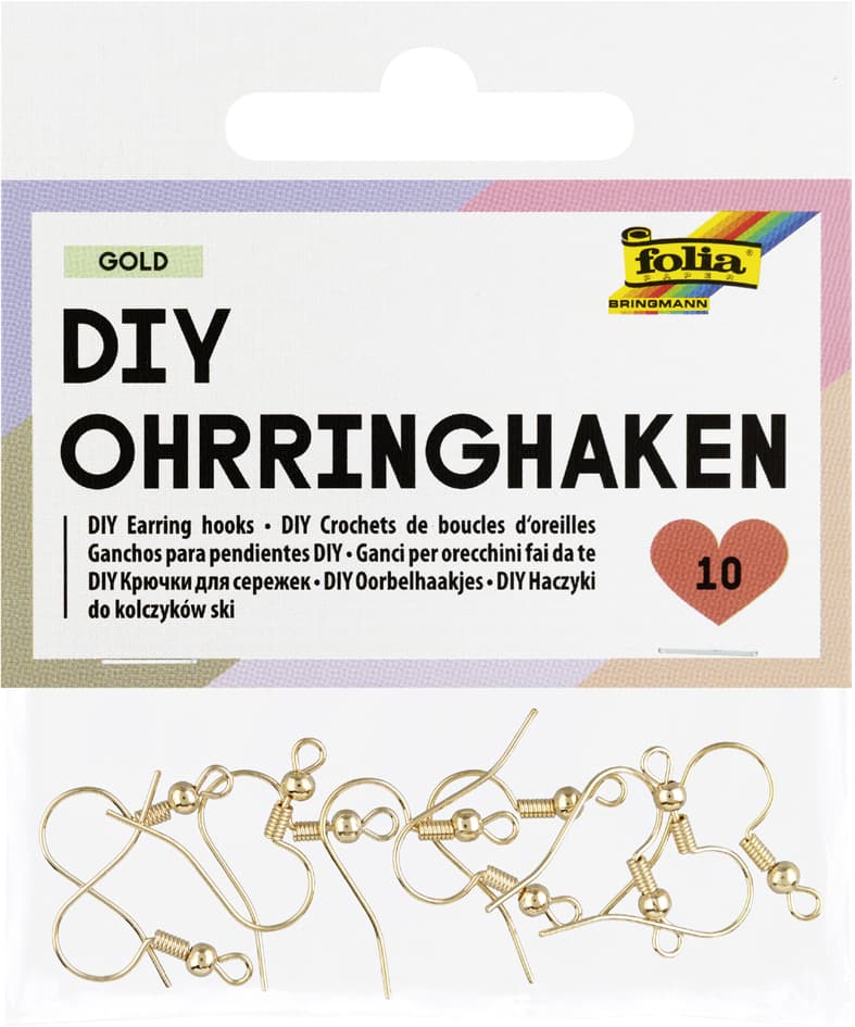 Folia Diy Ohrringhaken, 20 X 18 Mm, Gold