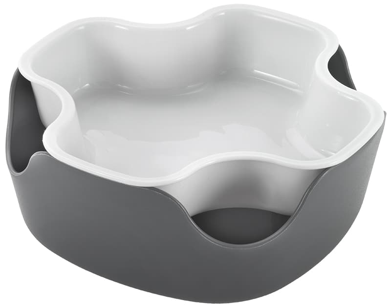Metaltex Snack-Schale 2in1, Pp, Weiß / Grau