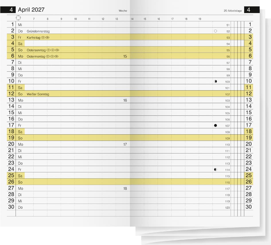 Rido Idé Kalender-Einlage Für , Miniplaner D15, , 2027