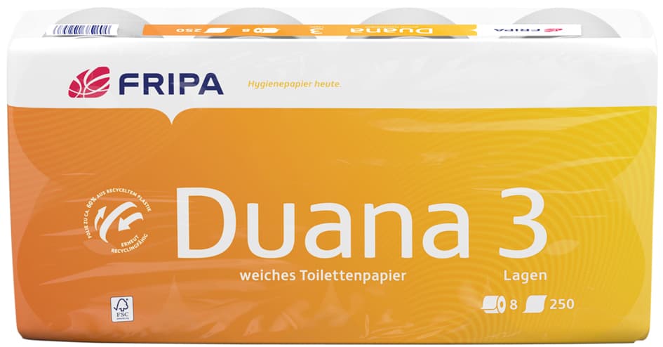 Fripa Toilettenpapier Duana, 3-Lagig, Hochweiß