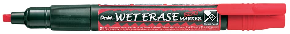 Pentel Kreidemarker , Wet Erase Chalk, , Keilspitze, Weiß