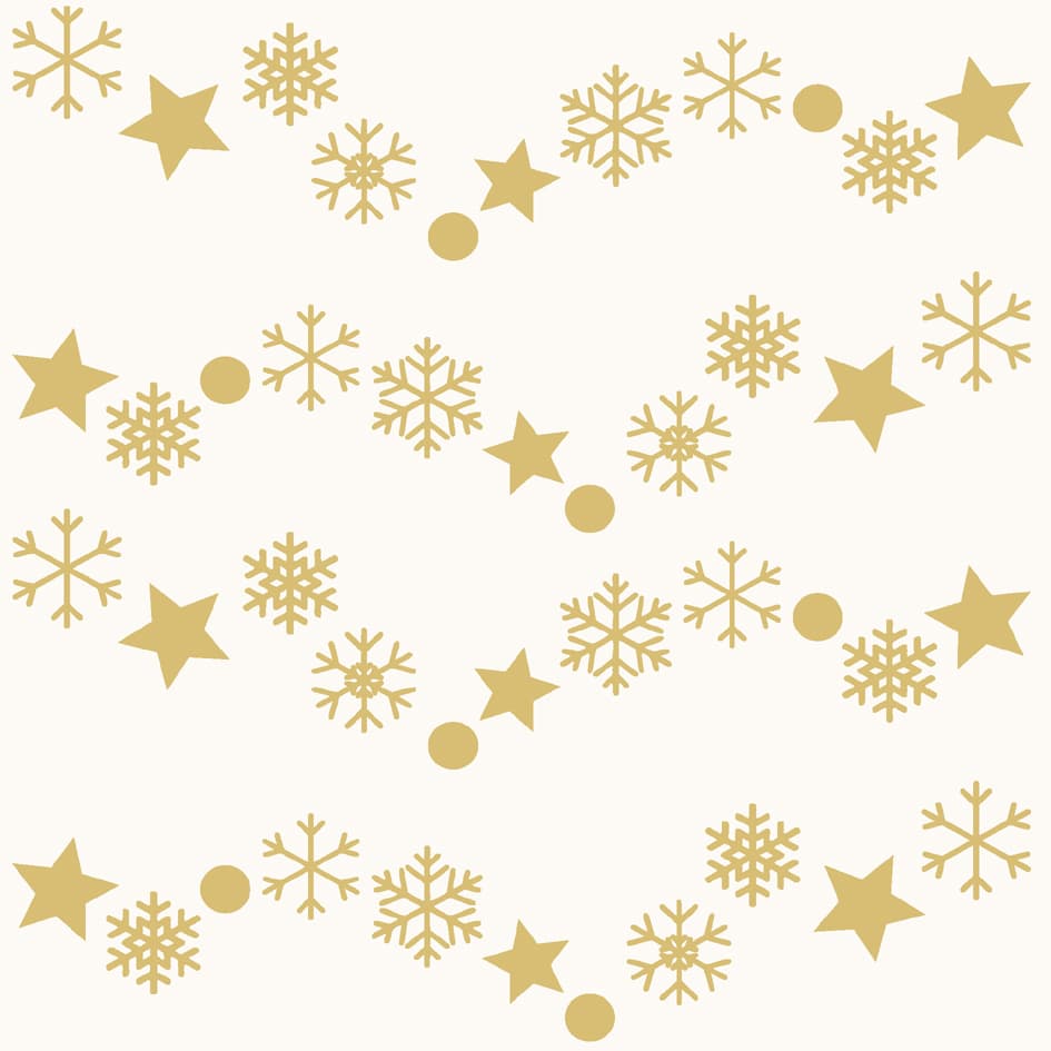 Papstar Weihnachts-Motivservietten , Golden Snowflakes,