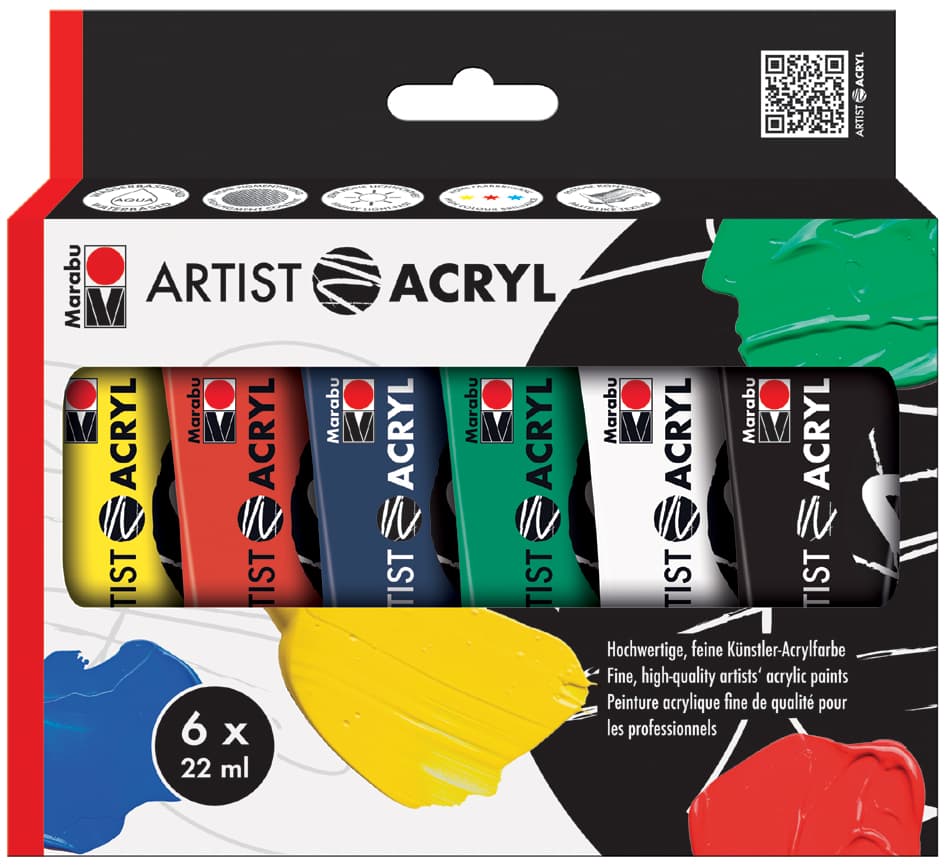 Marabu Acrylfarben-Set , Artist Acryl, , 6 X 22 Ml