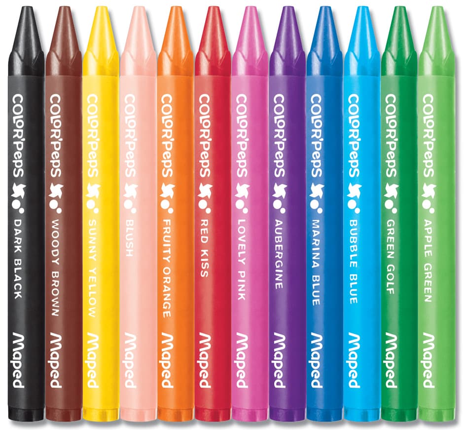 Maped Wachsmalstift Color, Peps Wax, 12er Kartonetui