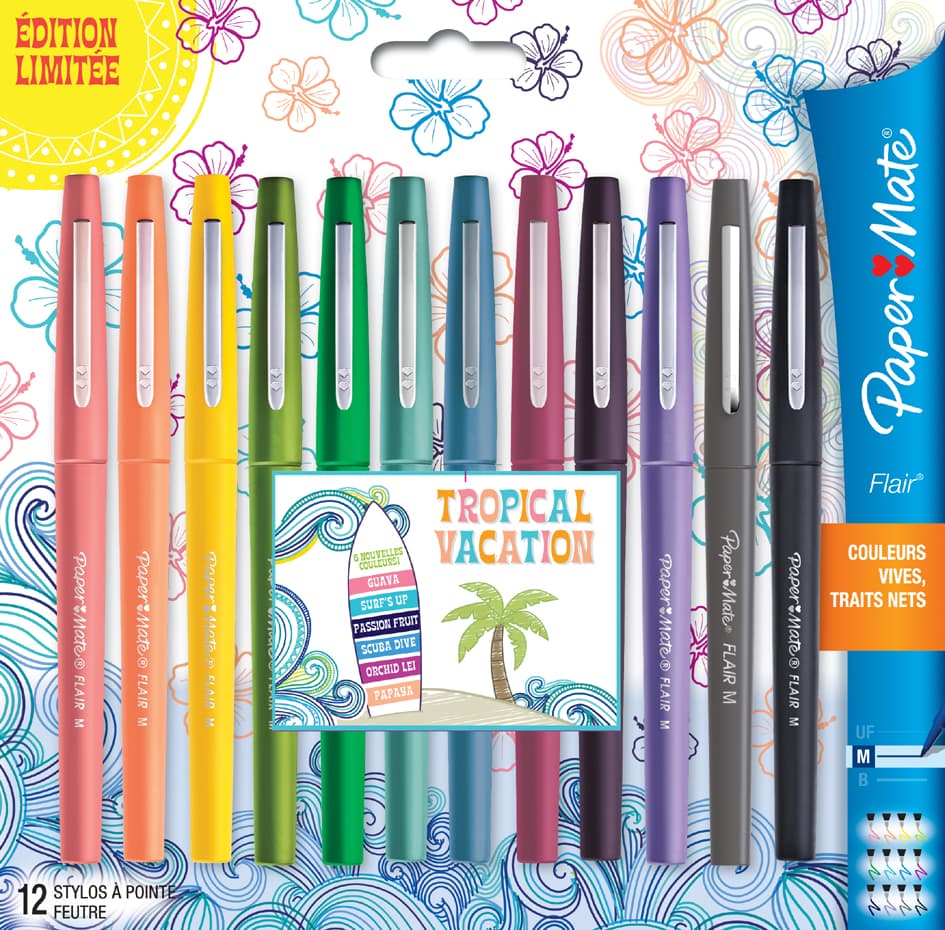 Paper:Mate Faserschreiber Flair Tropical Vacation, 12er Etui