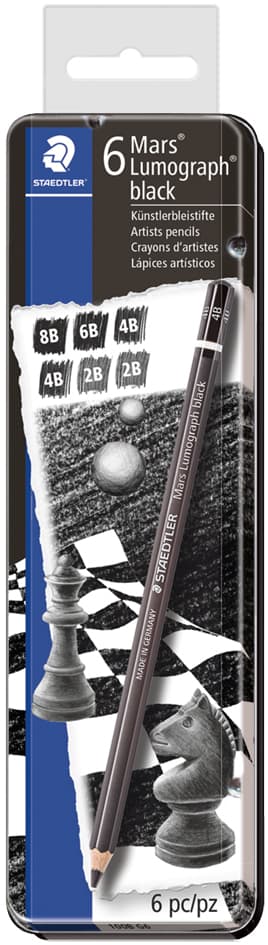 Staedtler Bleistift Mars Lumograph Black, 6er Metalletui