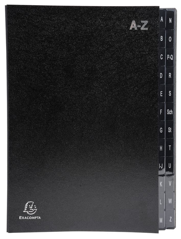 Exacompta Pultordner, Din A4, A-Z, 24 Fächer, Schwarz
