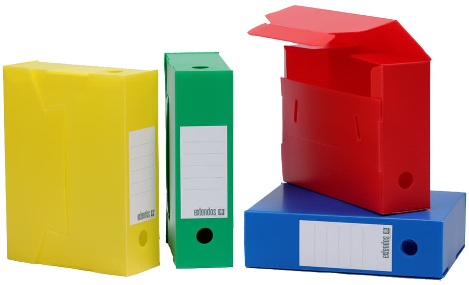 Extendos Archivbox, Pp, 100 Mm, Farbig Sortiert