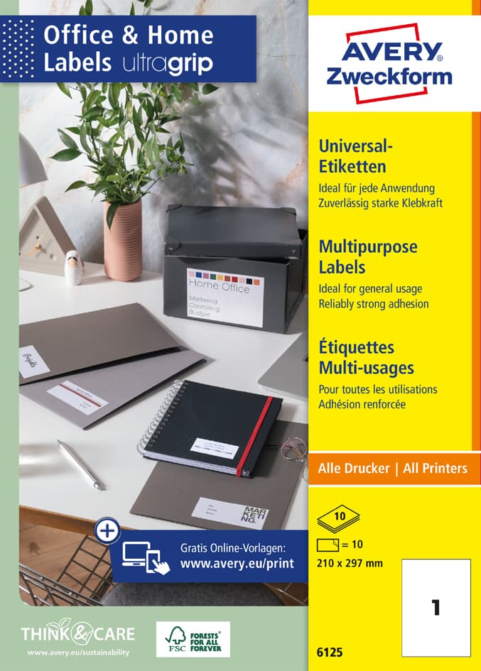 Avery Zweckform Universal-Etiketten Office&Home, 38 X 21,2mm