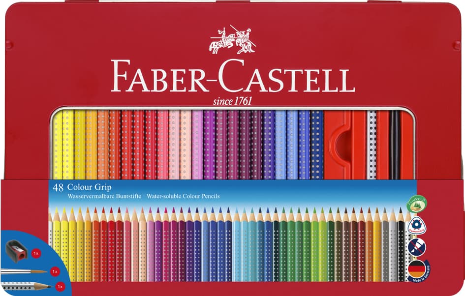 Faber-Castell Dreikant-Buntstifte Colour Grip, 48er Etui