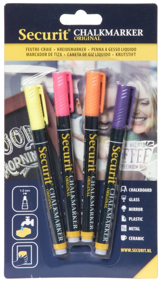Securit Kreidemarker Original Small, 4er Set, Sortiert