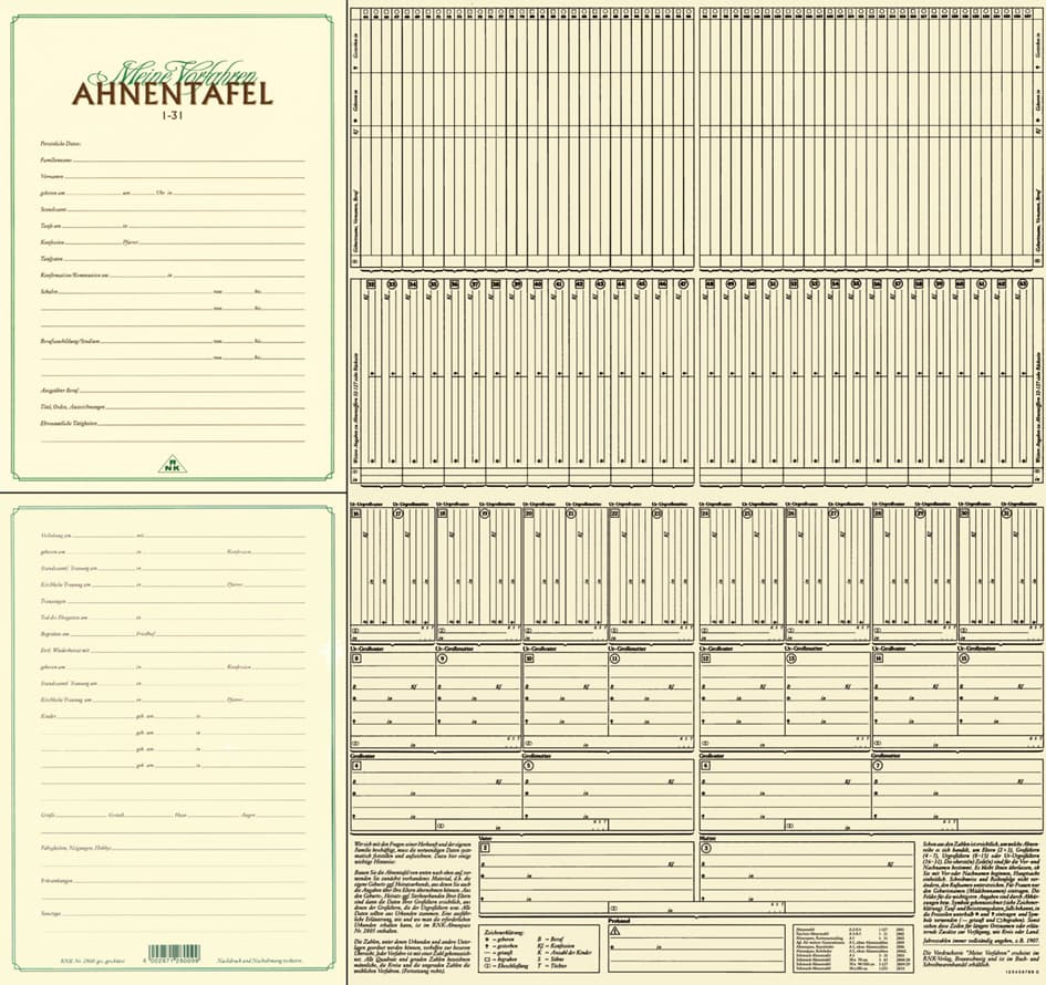 Rnk Verlag Ahnentafel , Meine Vorfahren, , Din A2