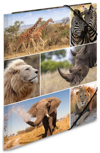Herma Eckspannermappe , Afrika Tiere, , Aus Karton, Din A4