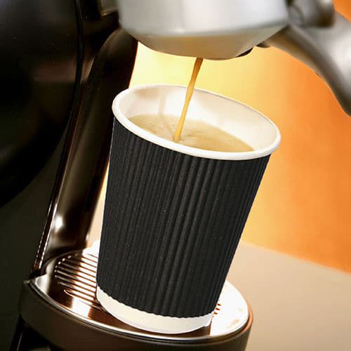Starpak Papp-Trinkbecher , Ripple Wall, , 0,2 L, Schwarz