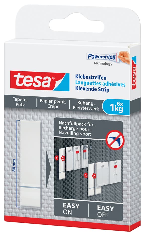 Tesa Powerstrips Klebestreifen Für Tapete/Putz, Transparent