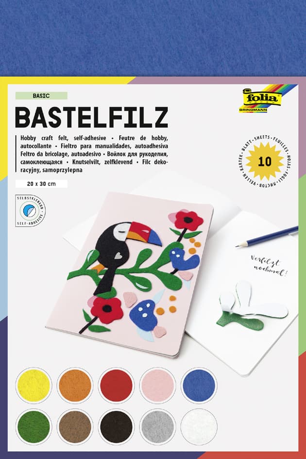 Folia Bastelfilz, 200 X 300 Mm, 150 G/Qm, Selbstklebend