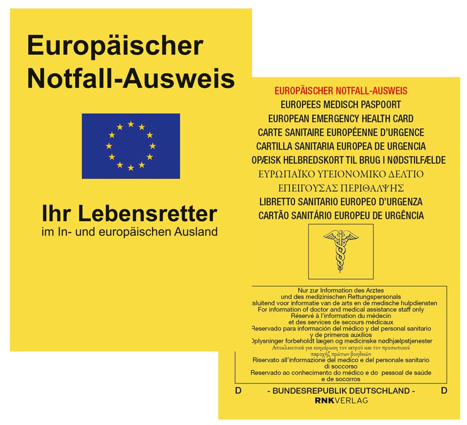 Rnk Europäischer Notfallausweis, 105 X 75 Mm, Im Display