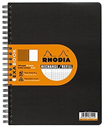 Rhodia Spiralblock Für Exabook, A4+, Kariert, Schwarz