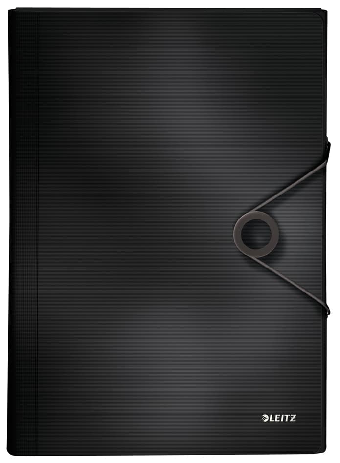 Leitz Fächermappe Solid, A4, Pp, 6 Fächer, Schwarz