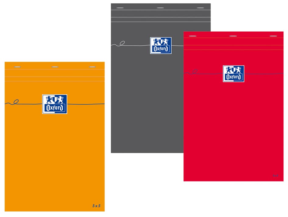 Oxford Notizblock, Din A6, Kariert, 80 Blatt, Orange