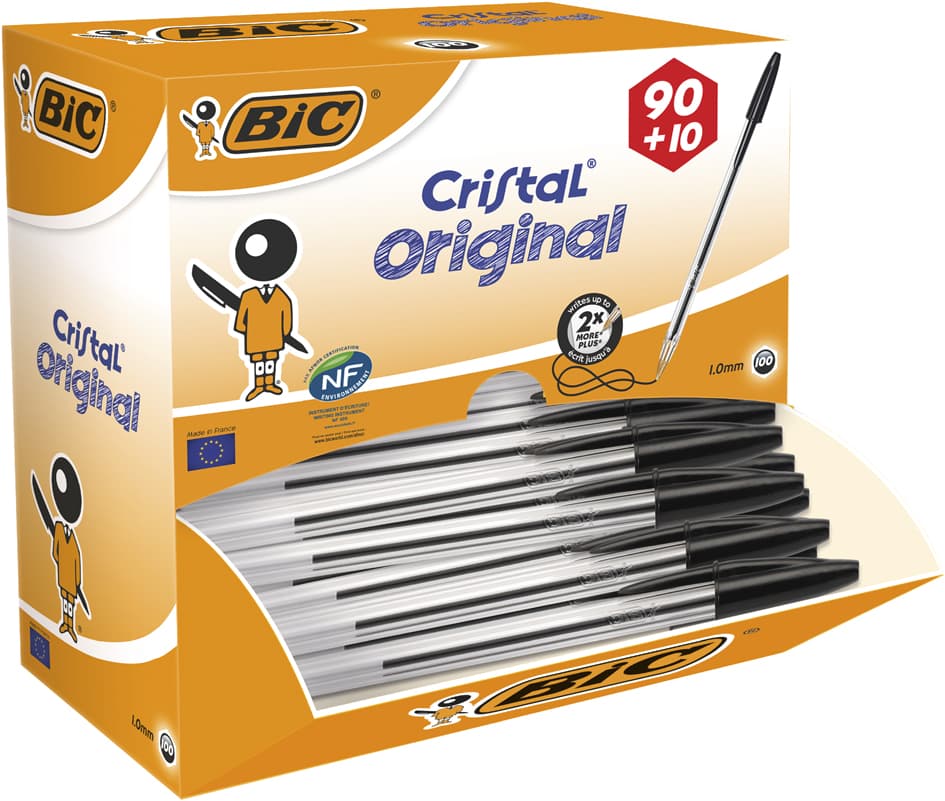 Bic Kugelschreiber Cristal Original, Schwarz, Value Pack