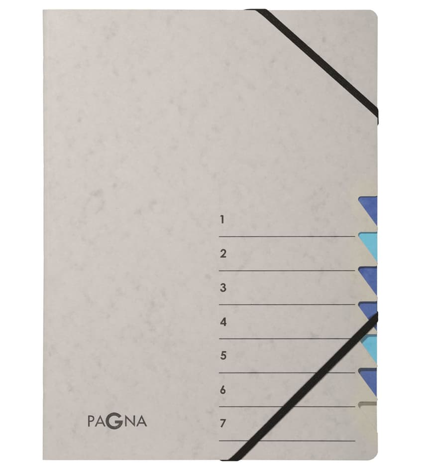Pagna Ordnungsmappe , Easy Grey, , A4, 7 Fächer, Grau / Blau