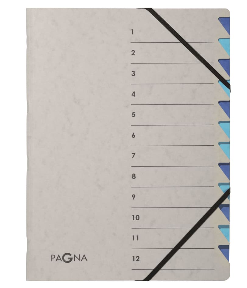Pagna Ordnungsmappe , Easy Grey, , A4, 12 Fächer, Grau / Blau