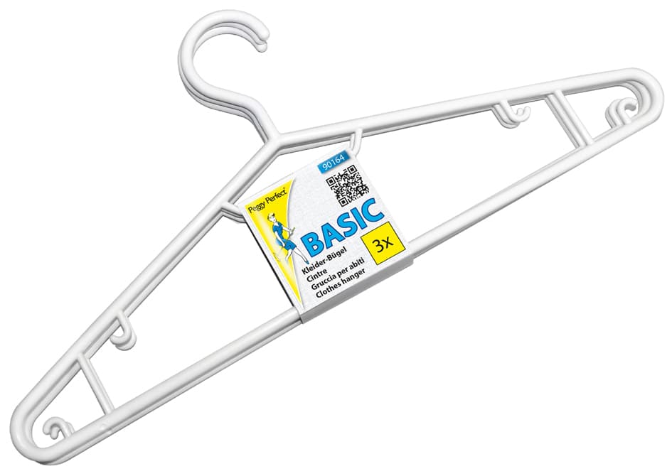 Peggy Perfect Kunststoff-Kleiderbügel Mit Steg, 3er Pack
