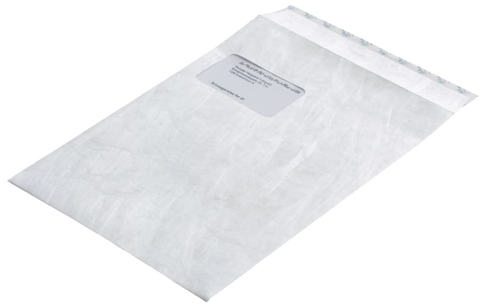 Tyvek Versandtaschen C4, Mit Fenster, 55 G/Qm, Weiß
