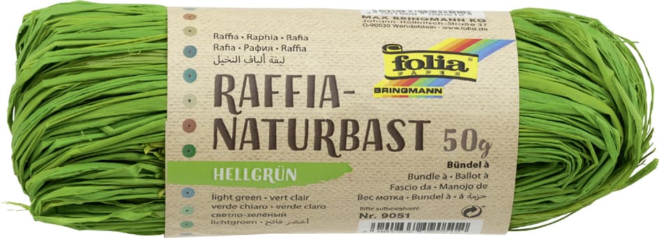 Folia Raffia-Naturbast, 50 G, Hellgrün