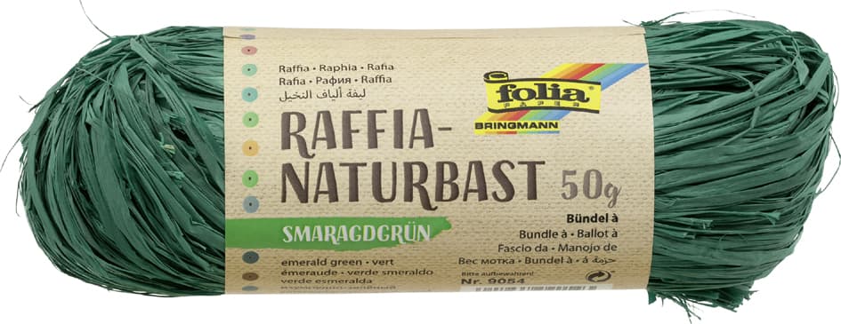 Folia Raffia-Naturbast, 50 G, Smaragdgrün