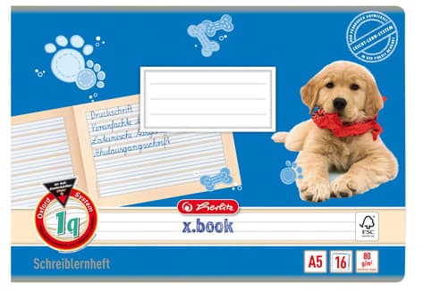 Herlitz Schreiblernheft X.Book, Din A5 Quer, Lineatur 1q
