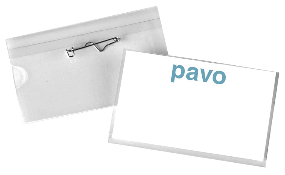 Pavo Namensschild, Mit Wellennadel, 40 X 75 Mm, Transparent