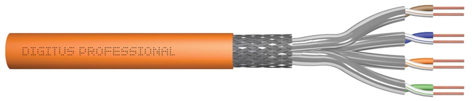 Digitus Installationskabel, Kat.7, S/Ftp, 100 M Ring, Orange