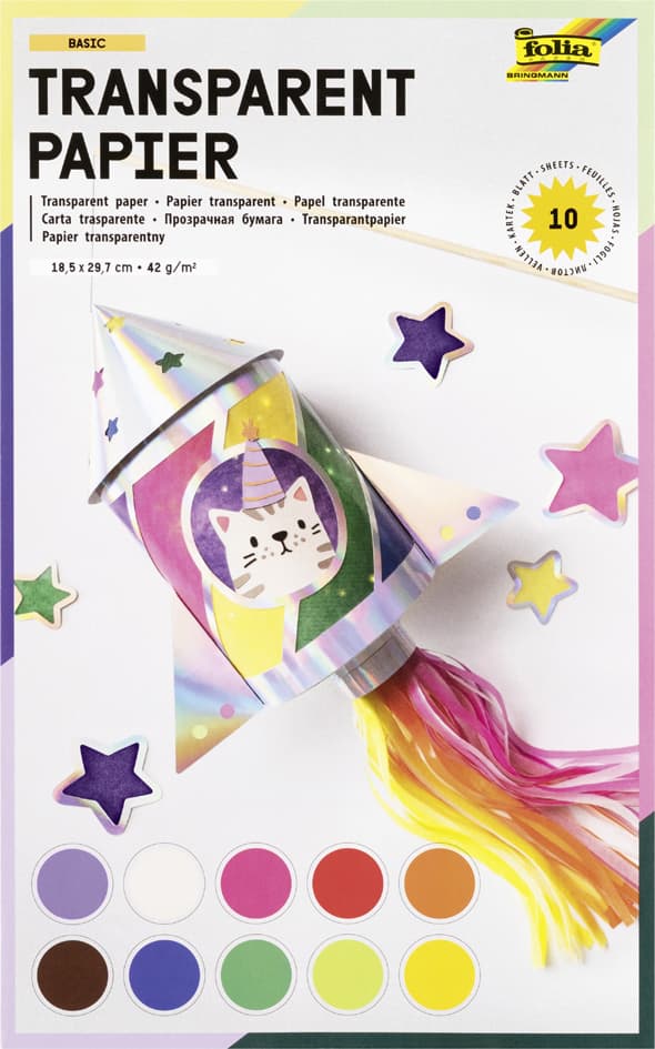 Folia Transparentpapiermappe, 185 X 297 Mm, 10 Blatt