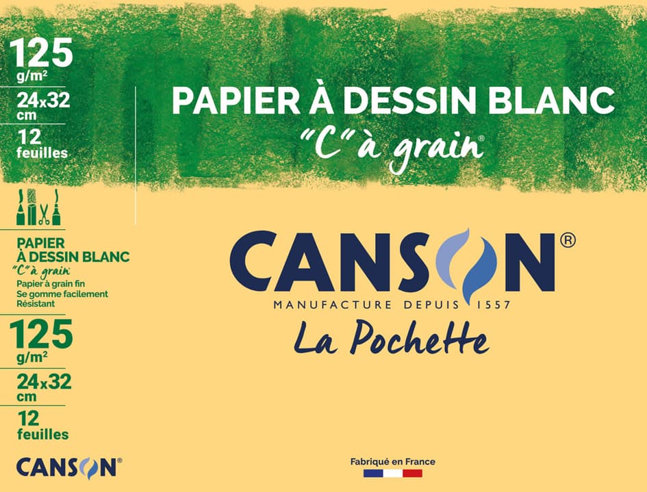 Canson Zeichenpapier , C, À Grain, Din A3, 224 G/Qm