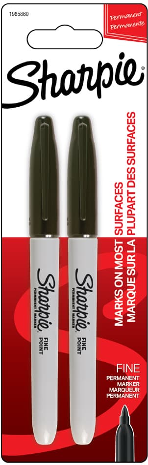 Sharpie Permanent-Marker Fine, 2er Blister, Schwarz