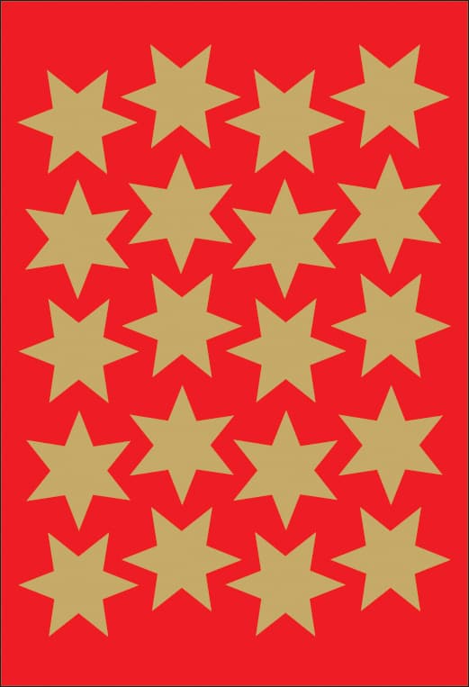 Herma Weihnachts-Sticker Decor , Sterne, , 21 Mm, Gold
