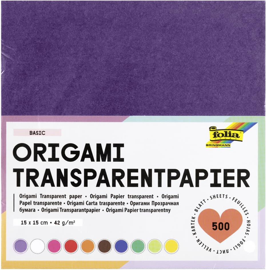 Folia Transparentpapier-Faltblätter, 150 X 150 Mm
