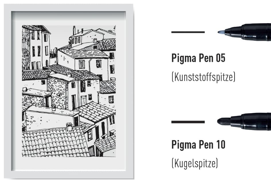 Sakura Faserschreiber Pigma Pen, 3er Etui, Schwarz