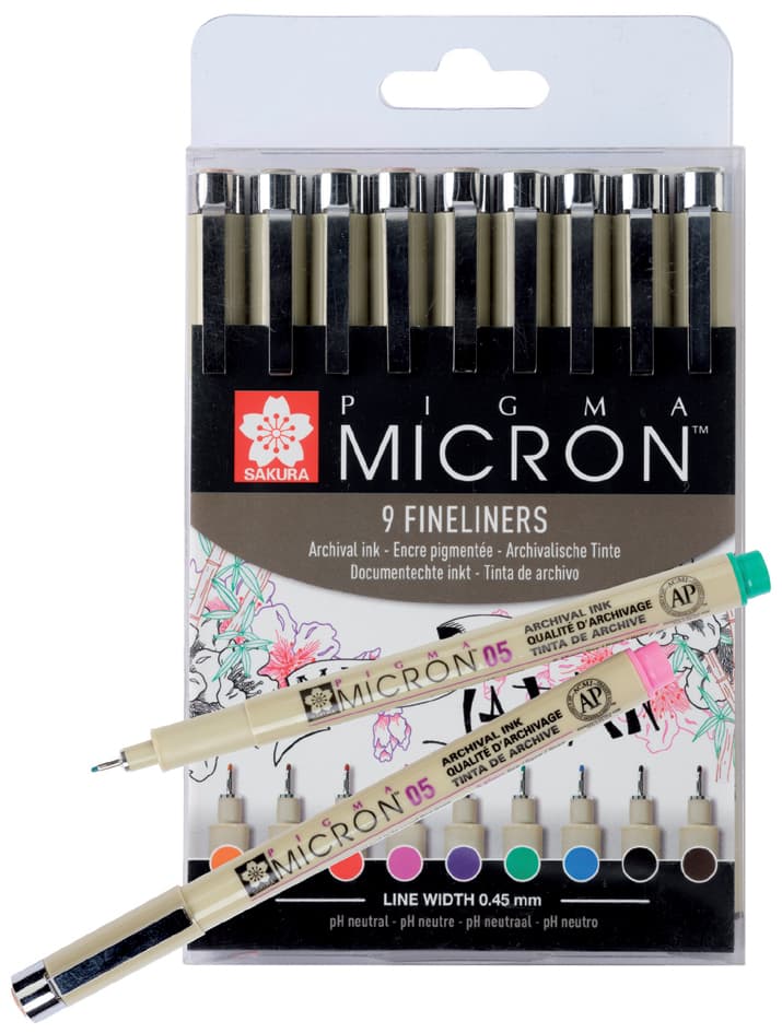 Sakura Fineliner Pigma Micron 05, 9er Etui