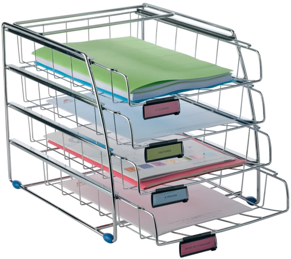 Alba Briefablage , Cor4f, , Aus Drahtmetall, Din A4, 4-Fach
